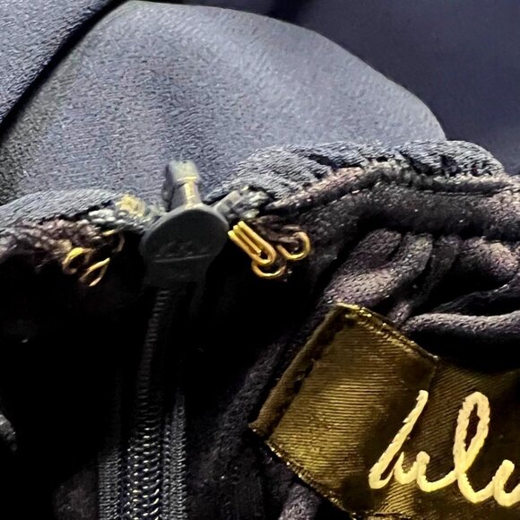 Lulus Formal Maxi Dress-NWT-Blue-Adjust. Crisscross Strap back-Sz. Med.-Lined - Picture 13 of 16